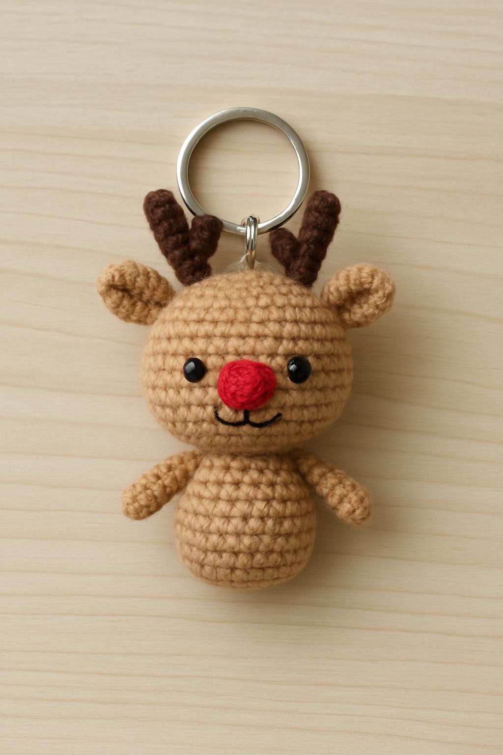 Crochet chibi reindeer keychain keychain